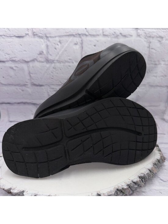 OOFOS OOmg EeZee Low Mens Size 10 Black Casual Walking Slip On Recovery Shoes